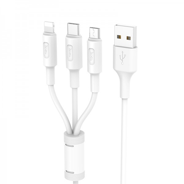 Кабель Hoco X25 Soarer 3 в 1 Lightning/Micro USB/Type-c