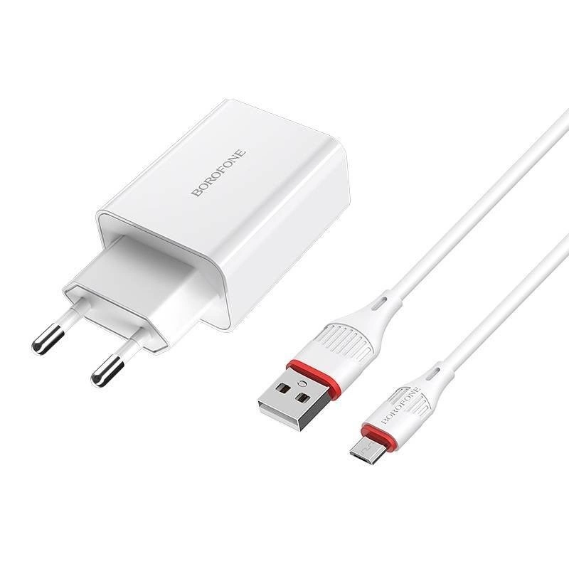 Сетевое зарядное устройство Borofone BA21A (Кабель Micro USB)