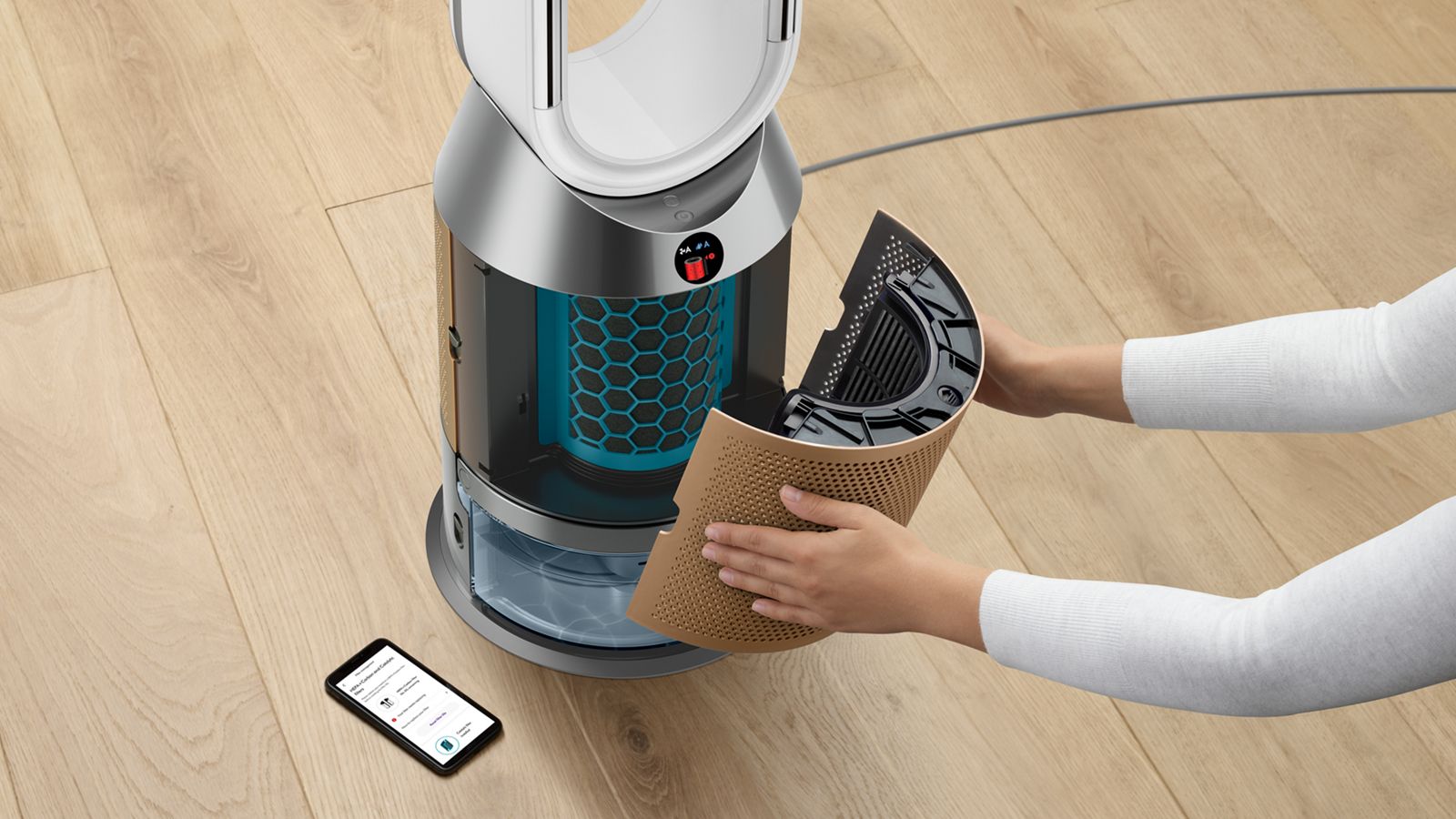 Очиститель-увлажнитель воздуха Dyson Purifier Humidify+Cool PH2 De-NOx PH05 White/Gold (EU) — замена фильтра