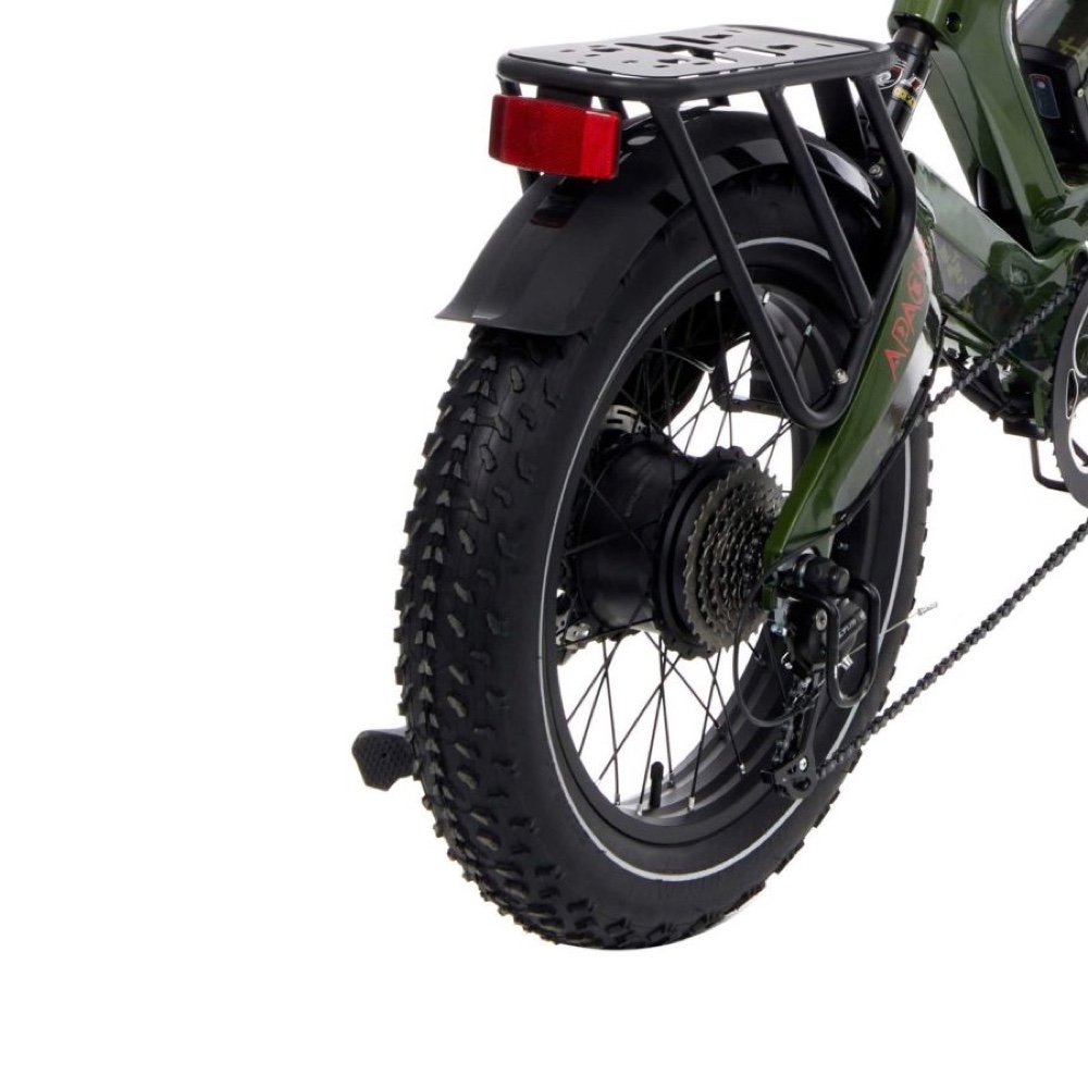 Электровелосипед Yokamura Apache 48V 20Ah Military Green — Заднее колесо, мотор и гидравлический тормоз