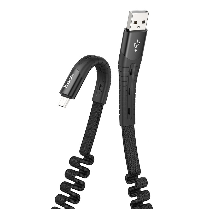 Кабель USB HOCO U78 Cotton USB - MicroUSB 1.2 м Черный