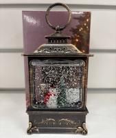 Фонарь новогодний 15 см Снеговик и Елка