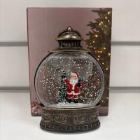 Фонарь новогодний круглый 15 см Дед Мороз и Елка