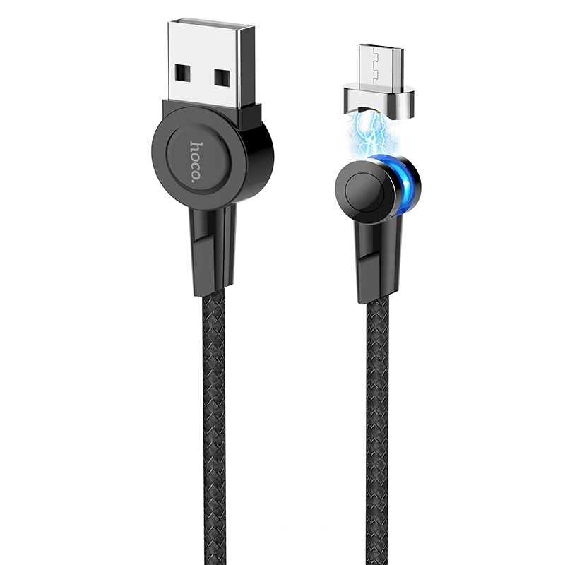 Кабель USB Hoco S8 Magnetic USB - MicroUSB 1.2м 2.4А черный