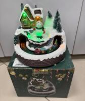 Фигура новогодняя Снеговик и железная дорога