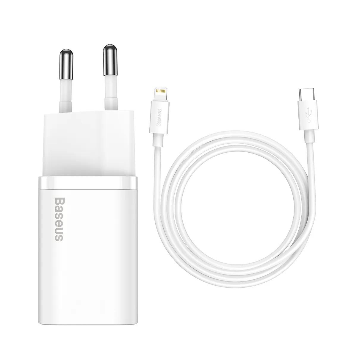 Зарядное устройство BASEUS Super Si USB-C + Кабель Type-C-Lightning 3A Белый (TZCCSUP-B02)