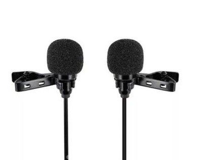 Микрофон петличный CANDC DC-C10DM двойной, Lightning, черный