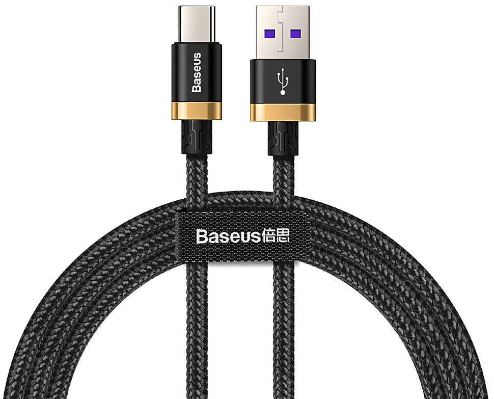 Кабель BASEUS Purple Ring HW USB Type-C 4А 1м (CATZH-AV1) Черный