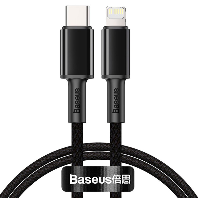 Кабель USB-C BASEUS High Density Braided, Type-C - Lightning, 20W, 1 м (CATLGD-01) черный