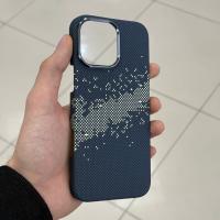 Чехол Mobikas Armor Grid Kevlar IPhone 16 Pro Blue/Yellow Pixel