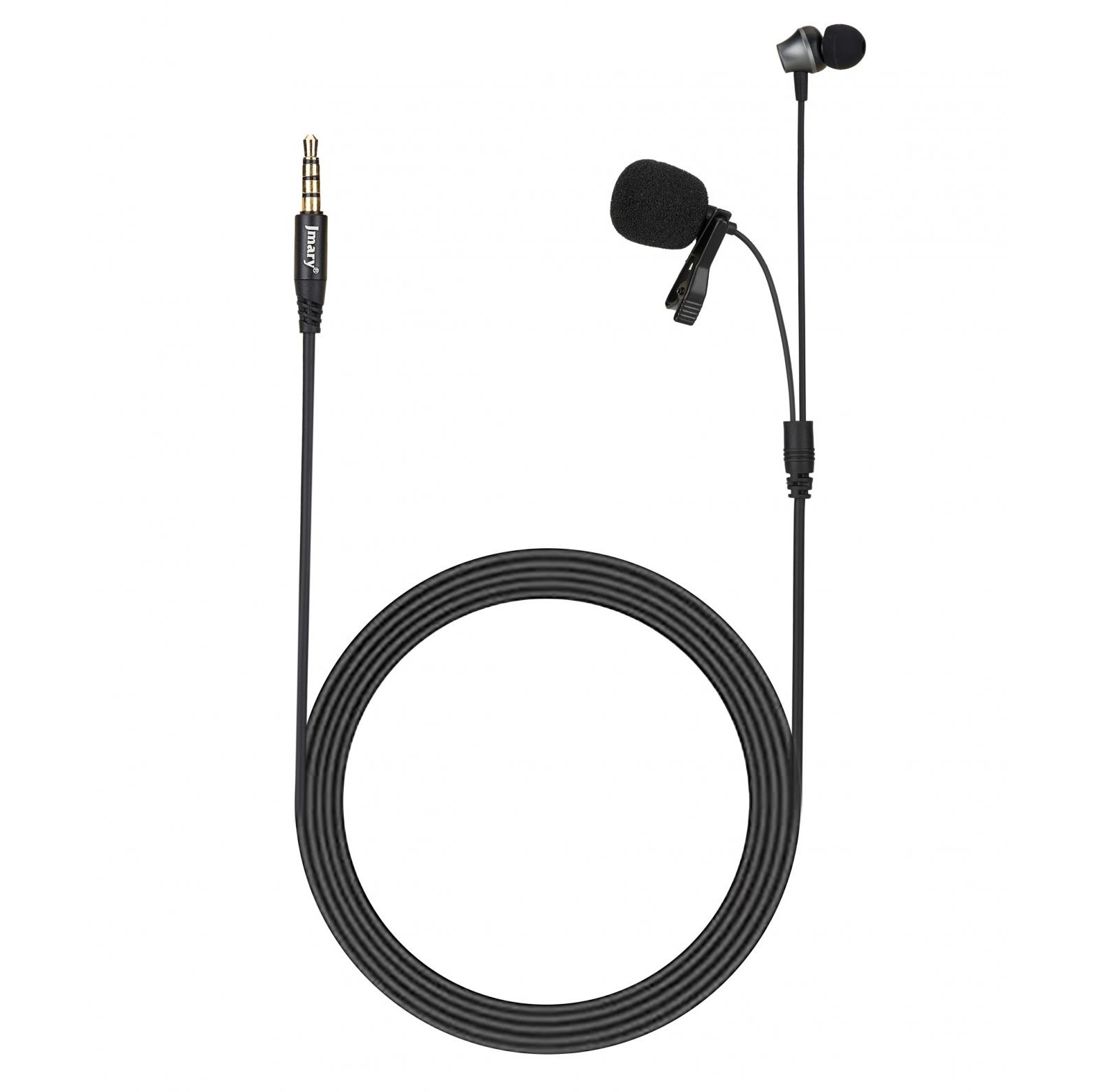 Микрофон петличный JMARY MC-R5, Jack 3.5mm, 3 м, черный
