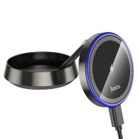 Автомобильный держатель магнитный с беспроводной зарядкой Hoco HW33 Metal 15W Серый