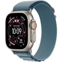 Apple Watch Ultra 3 GPS + Cellular 49mm Natural Titanium Case with Light Blue Alpine Loop - Medium (MEWM4)
