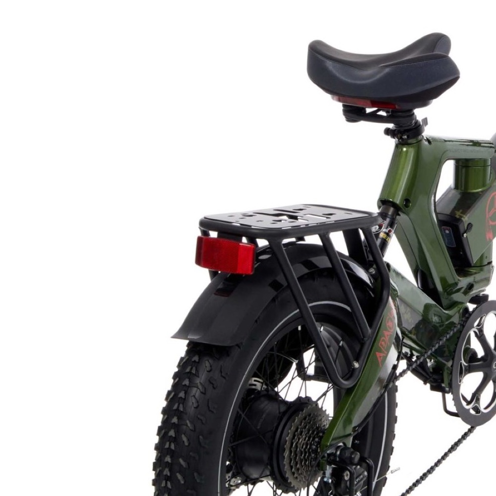 Электровелосипед Yokamura Apache 48V 20Ah Military Green — Багажник и заднее освещение