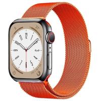 Ремешок миланcкий из нержавеющей стали Milanese Loop для Apple Watch 42/44/45/49 мм, 255мм, на магните, оранжевый