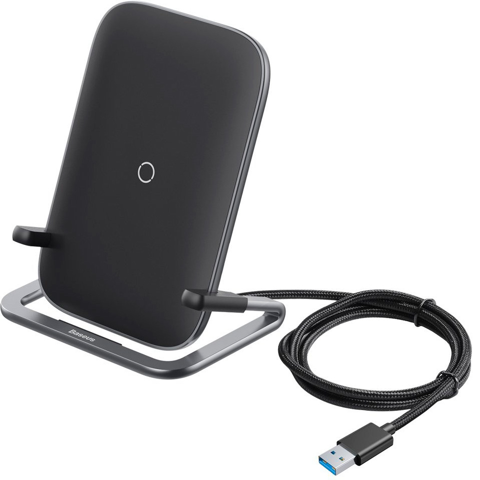Беспроводное зарядное устройство BASEUS Rib + Кабель USB, 2A, 15W, (WXPG-01) черный