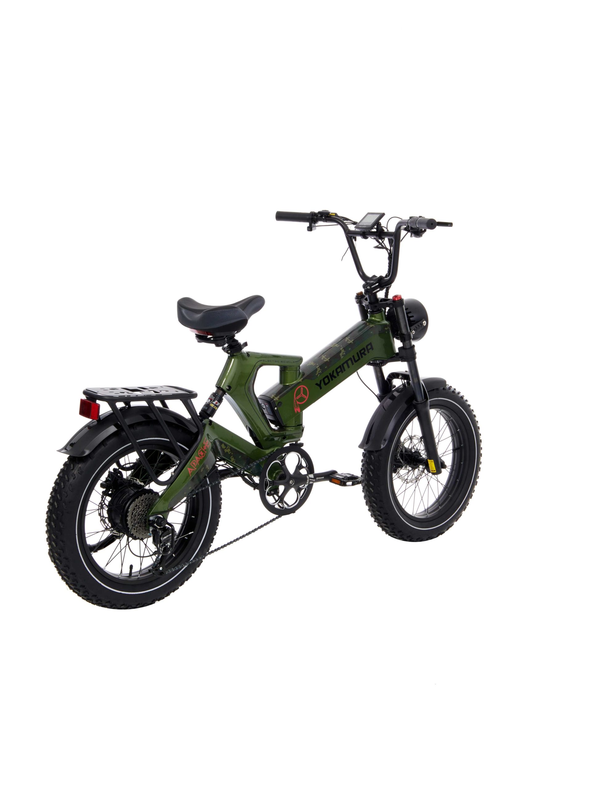 Электровелосипед Yokamura Apache 48V 20Ah Military Green — Посадка и органы управления