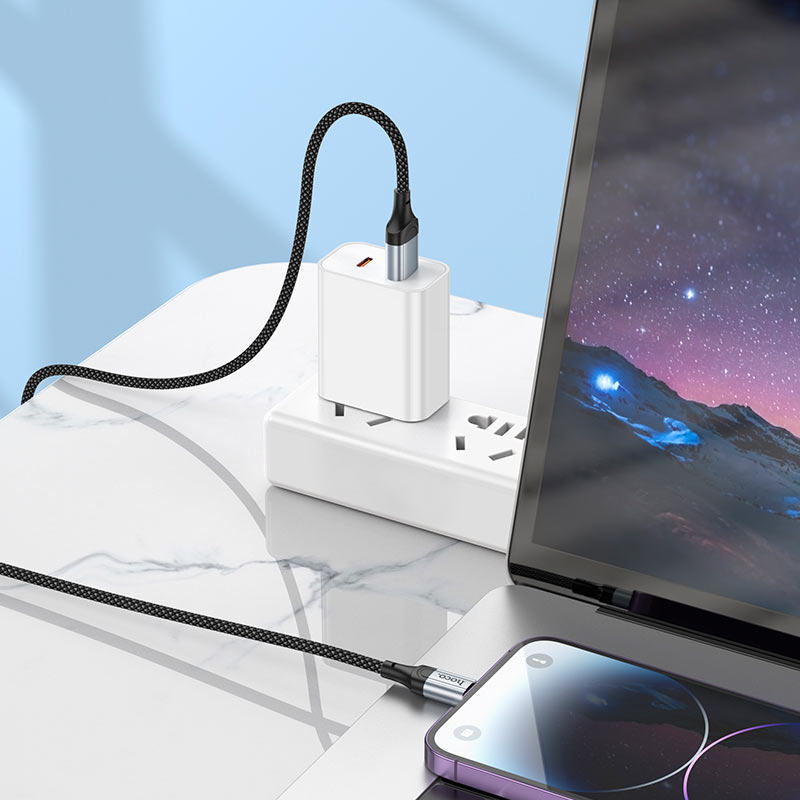 Пример зарядки кабелем Hoco X102 Fresh USB-A — Lightning