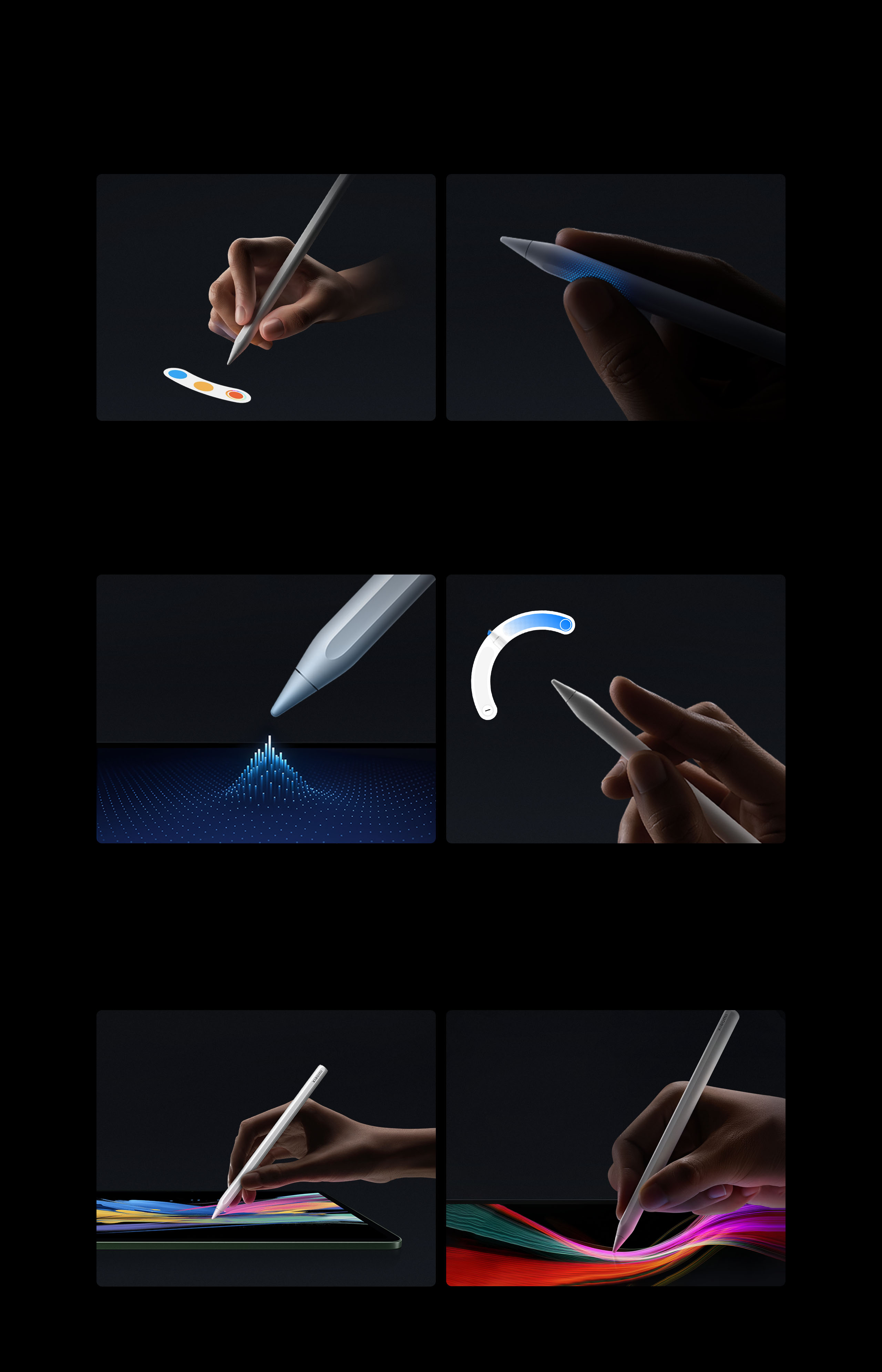 Иллюстрация жеста сжатия Xiaomi Focus Pen Pro и панели выбора инструментов