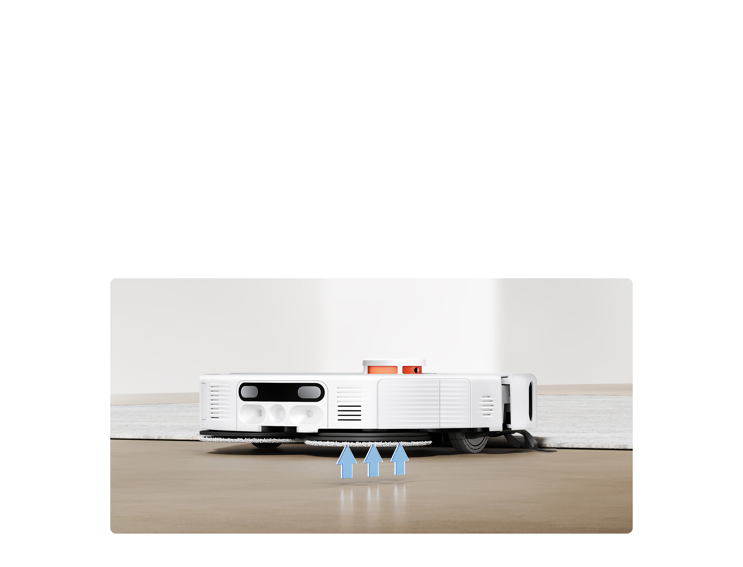Подъём салфеток H50 Pro при заезде на ковёр