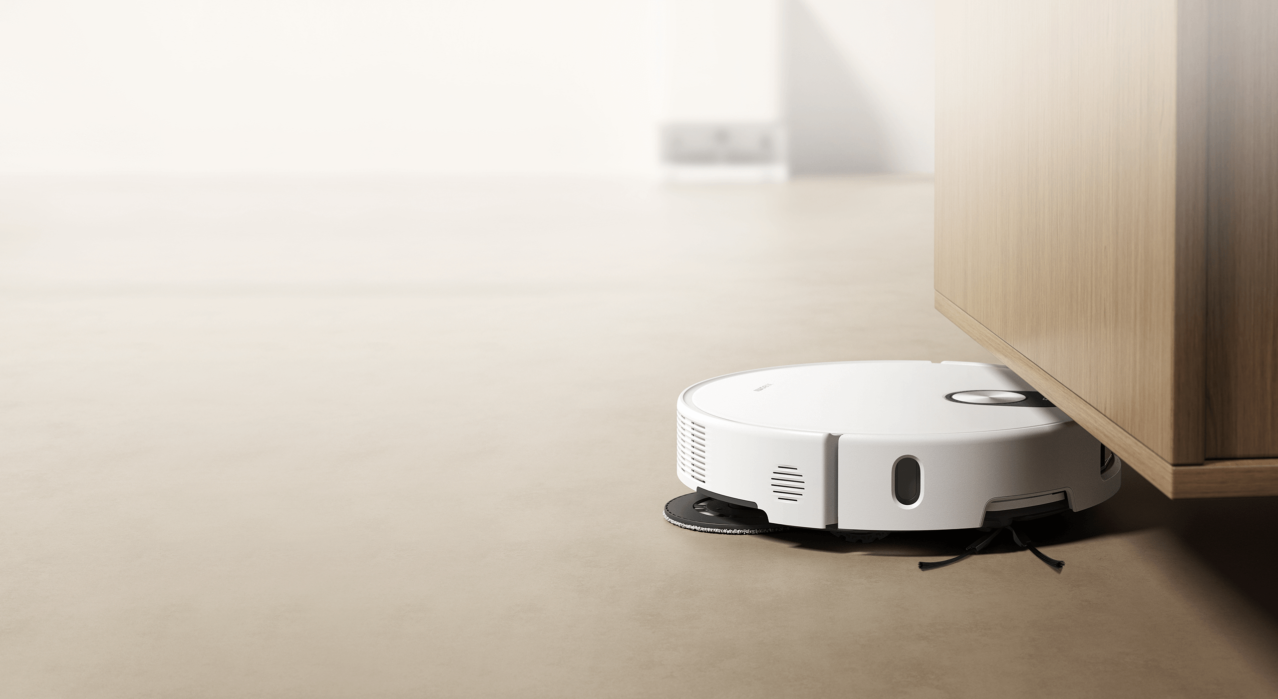 Xiaomi Robot Vacuum 5 под мебелью с опущенным лидаром Xiaomi Robot Vacuum 5 под мебелью с опущенным лидаром