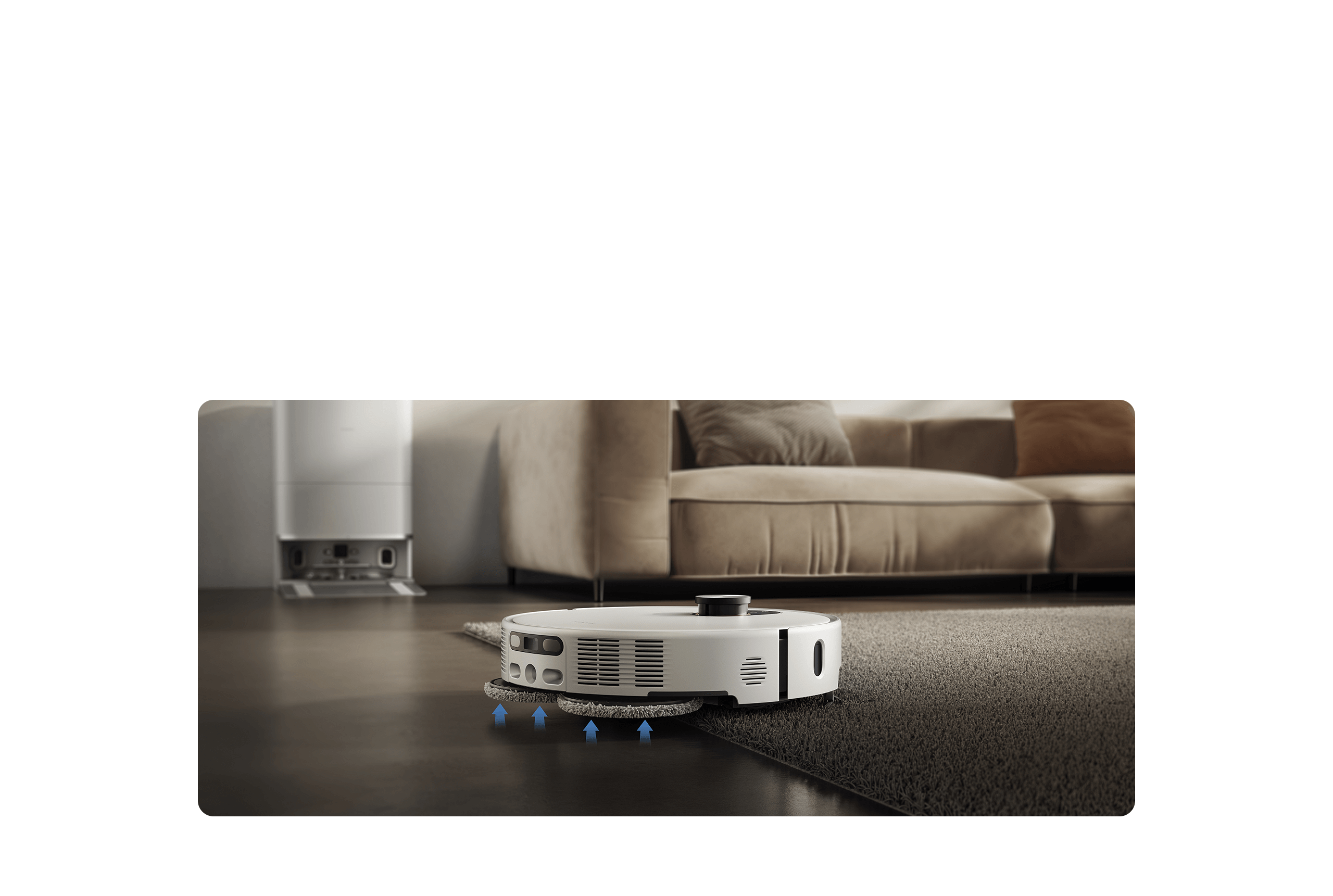 Подъём салфеток Xiaomi Robot Vacuum 5 возле ковра Подъём салфеток Xiaomi Robot Vacuum 5 возле ковра