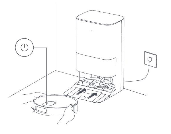 Установка Xiaomi Robot Vacuum 5 на станцию для первой зарядки Установка Xiaomi Robot Vacuum 5 на станцию для первой зарядки