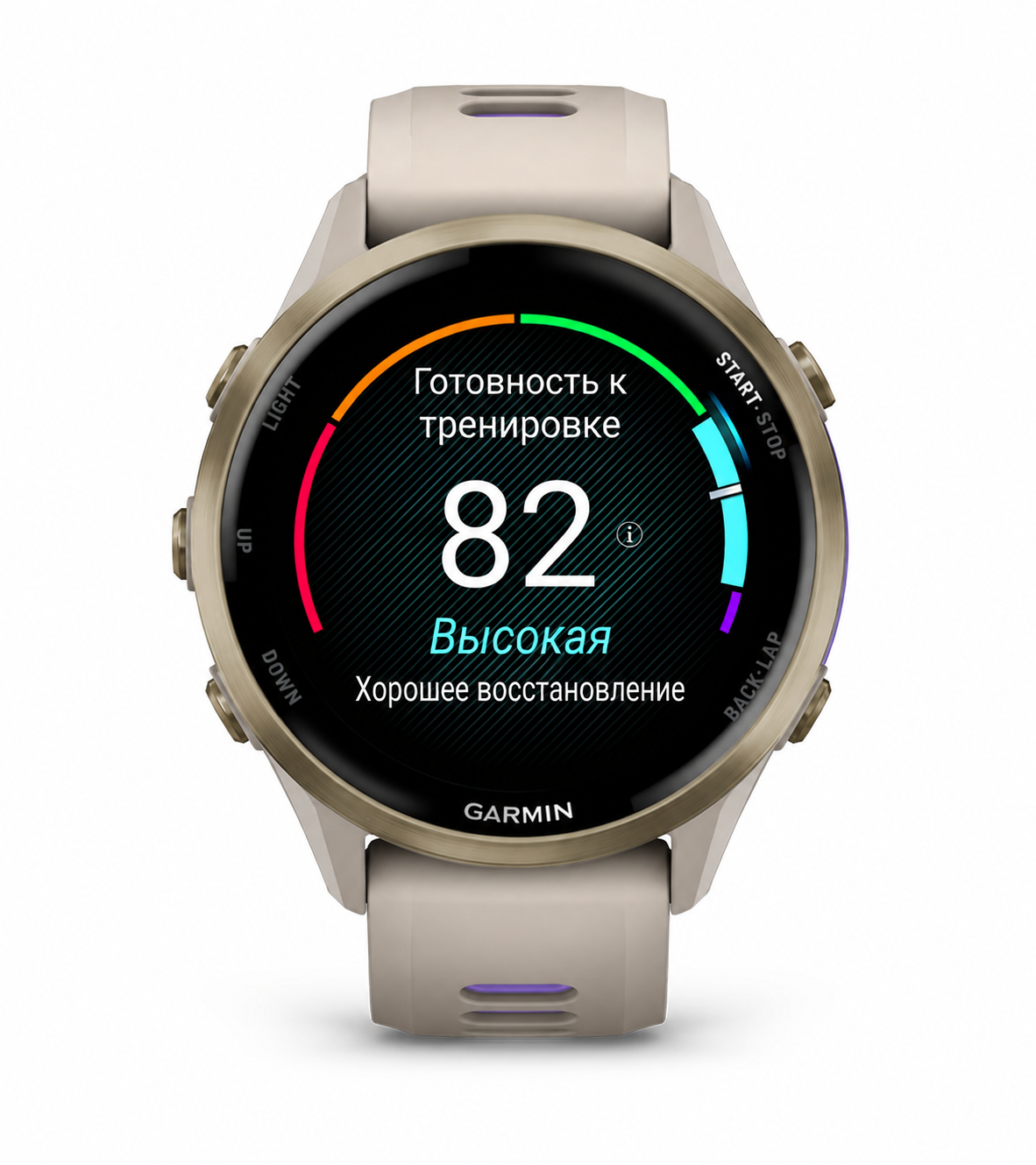 Garmin Forerunner 970 French Grey с золотистым безелем: русская адаптация экрана готовности к тренировке