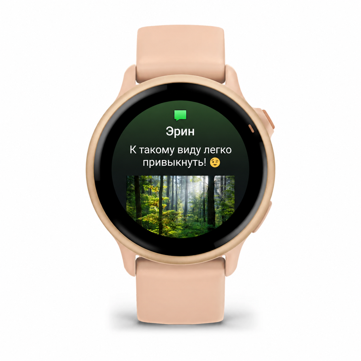 Фотоуведомление на экране Garmin vívoactive 6 Pink Dawn