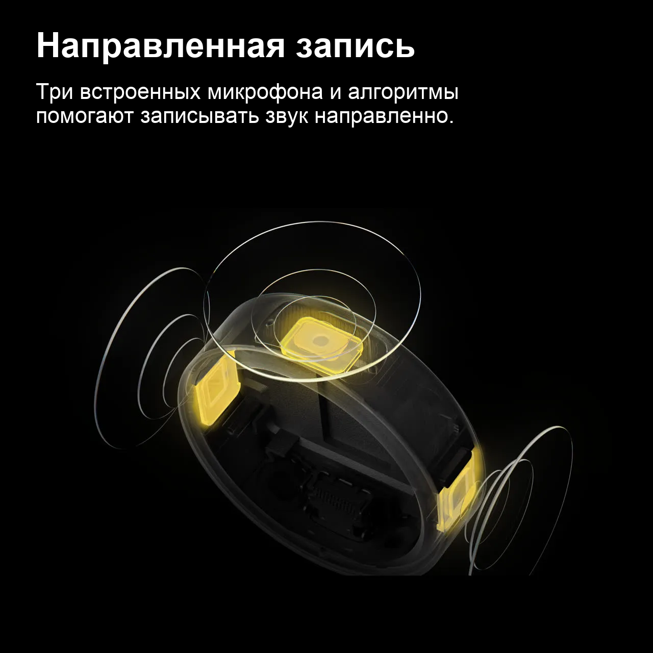 Схема направленной записи звука Insta360 Mic Pro