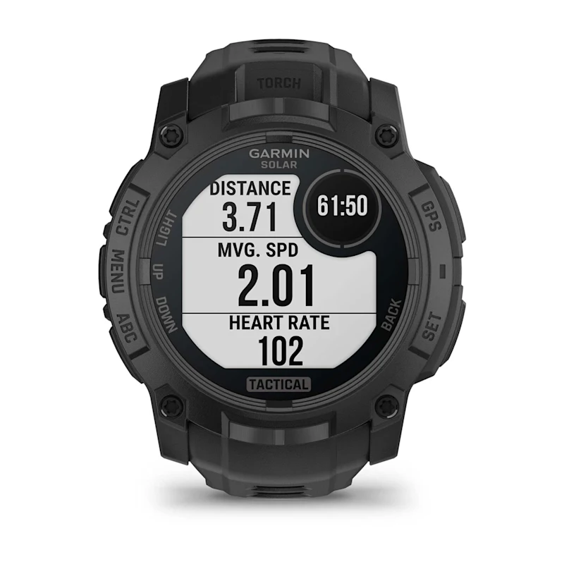 Garmin Instinct 3 Solar Tactical 50 мм — Поля дистанции, скорости, времени и пульса в примере занятия Garmin