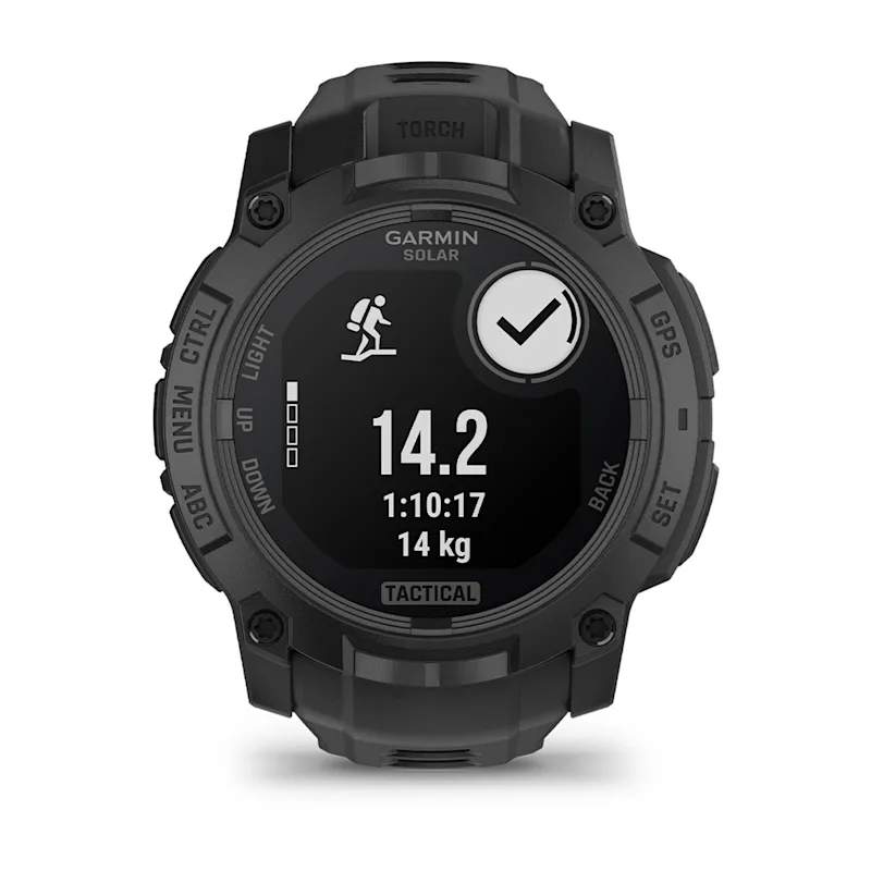 Garmin Instinct 3 Solar Tactical 50 мм — Пример результата занятия с рюкзаком: 14 кг — данные демонстрации, не допустимая нагрузка на часы