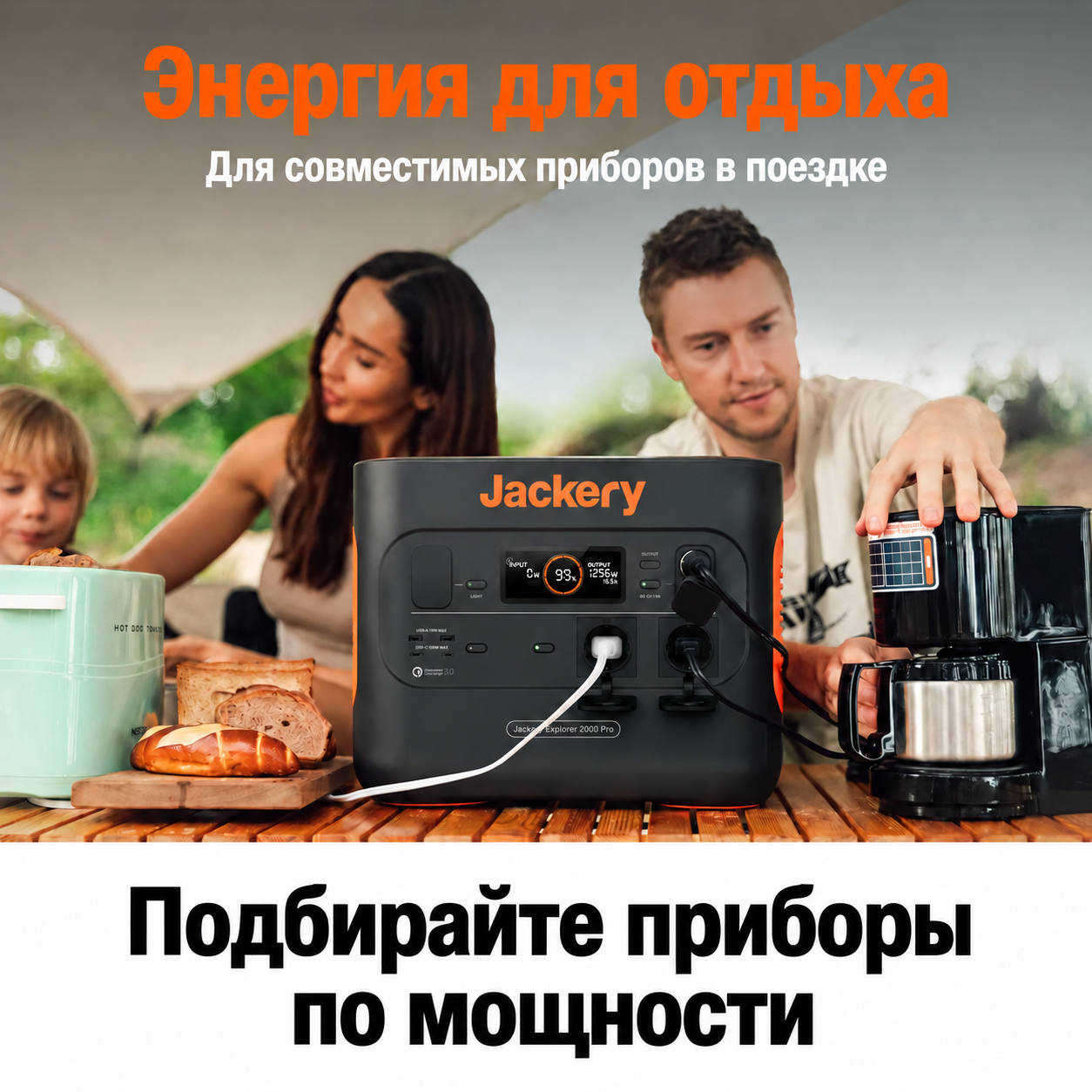 Сценарий питания совместимых приборов Jackery Explorer 2000 Pro