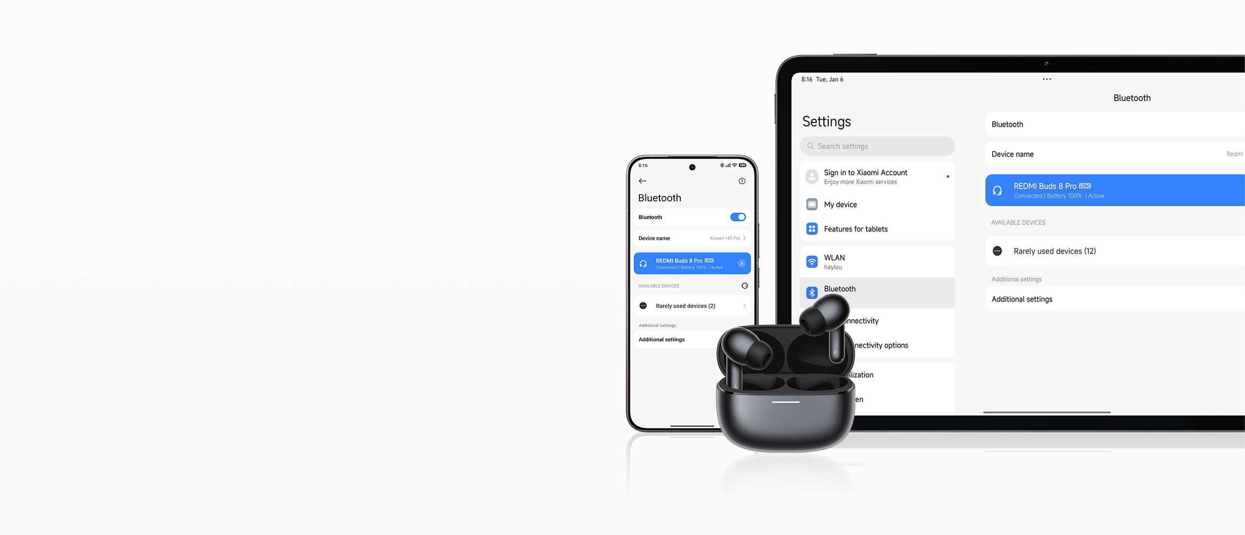 REDMI Buds 8 Pro Obsidian Black — Телефон и ноутбук одновременно