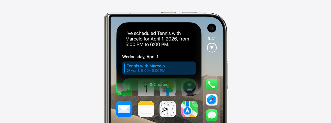 Уведомление Siri AI на внешнем экране iPhone Duo