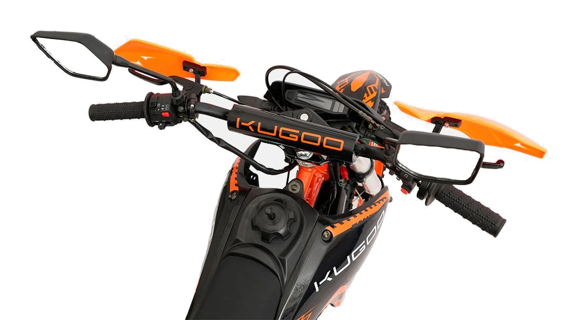 Органы управления Kugoo XB140 — руль, рычаги, переключатели и приборный блок, официальный крупный план