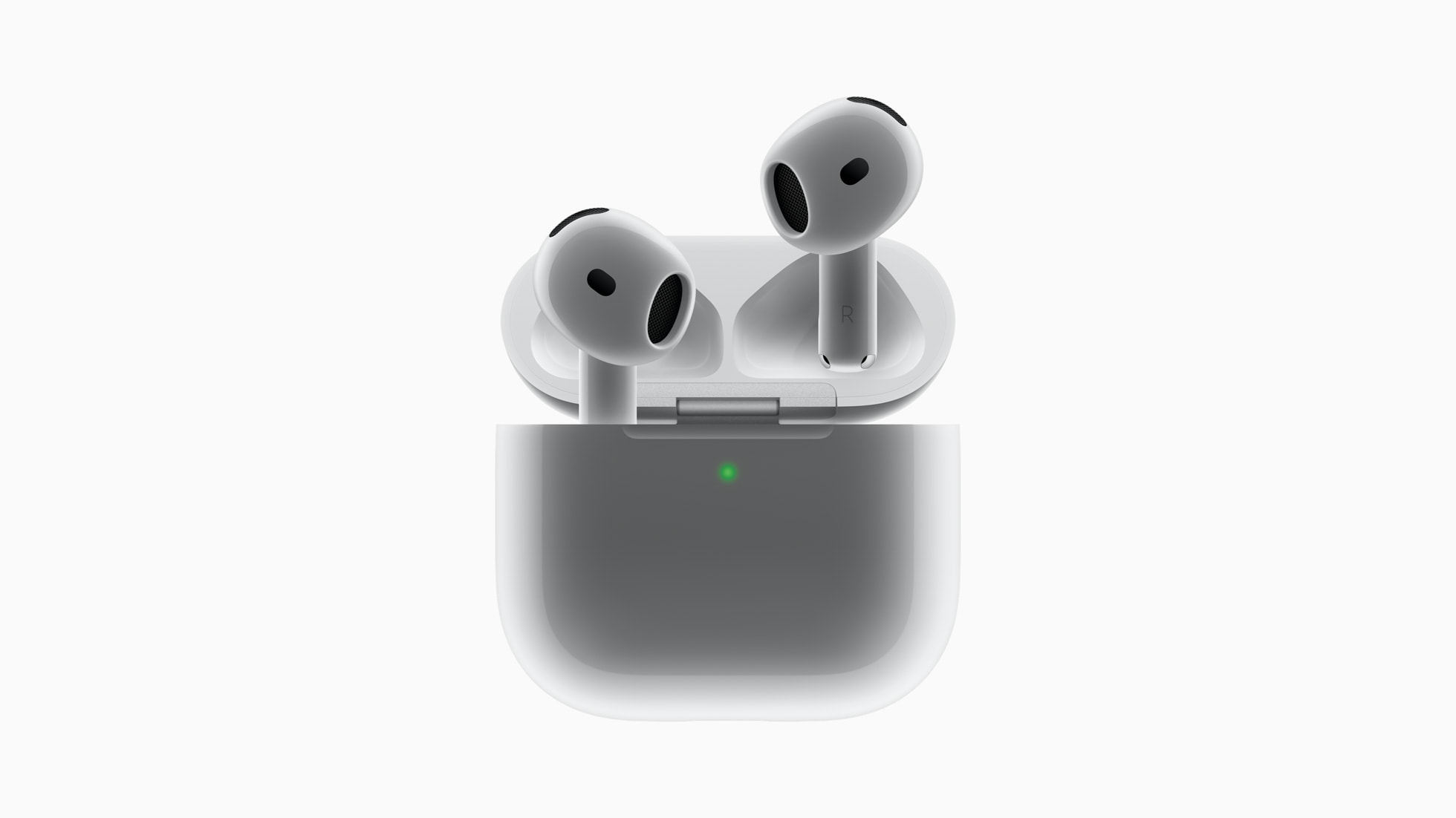 AirPods 4 с зарядным футляром — официальная иллюстрация Apple