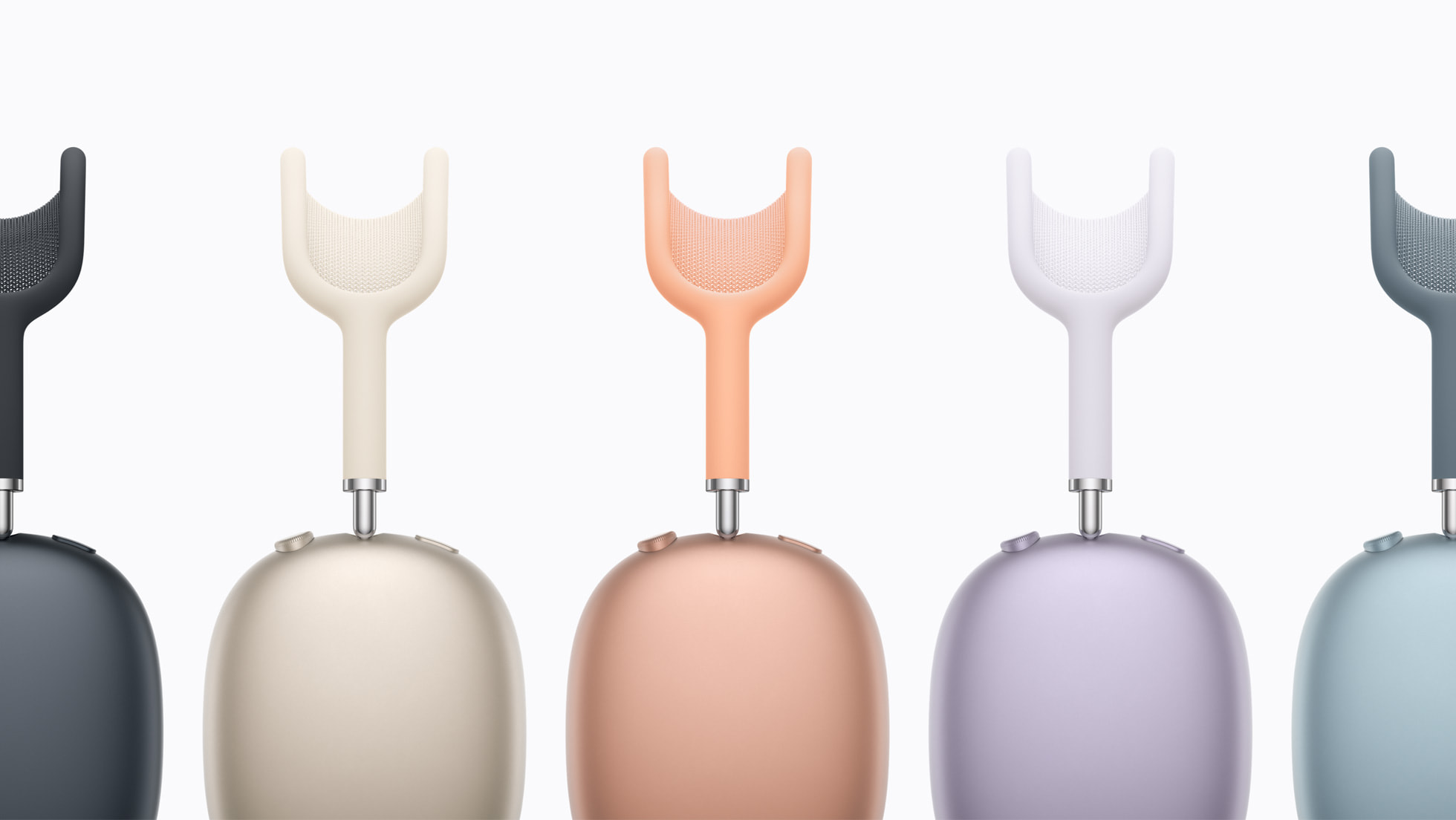 Пять цветов AirPods Max 2 — официальная иллюстрация Apple