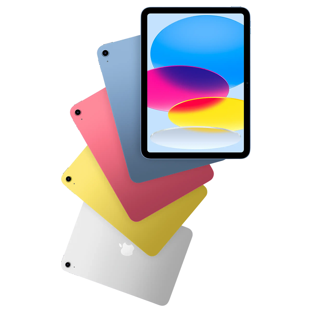 Палитра iPad A16: синий, розовый, жёлтый и серебристый