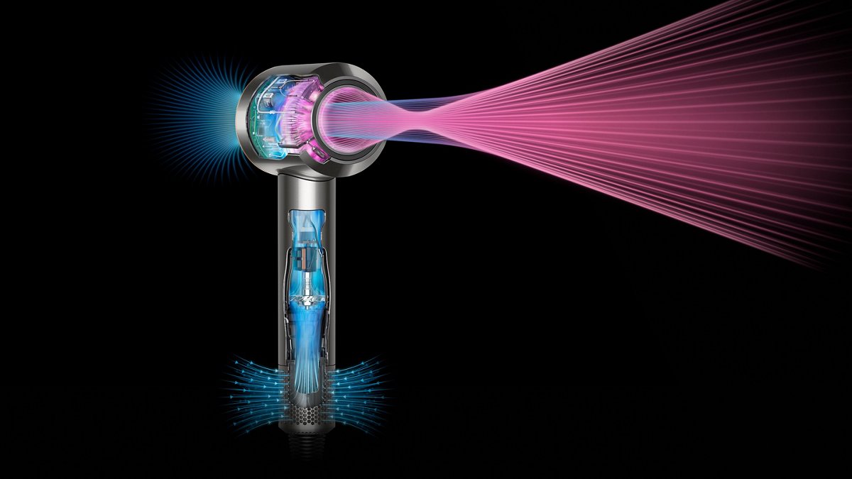 Схема движения воздуха и двигателя Dyson Supersonic