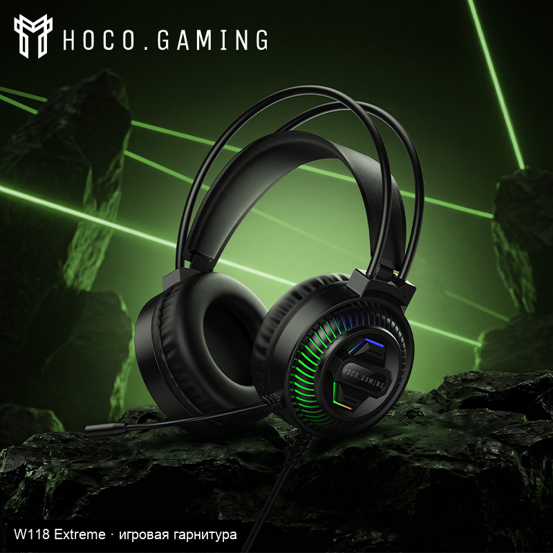 Чёрная Hoco W118 с подсветкой чашек на игровой иллюстрации