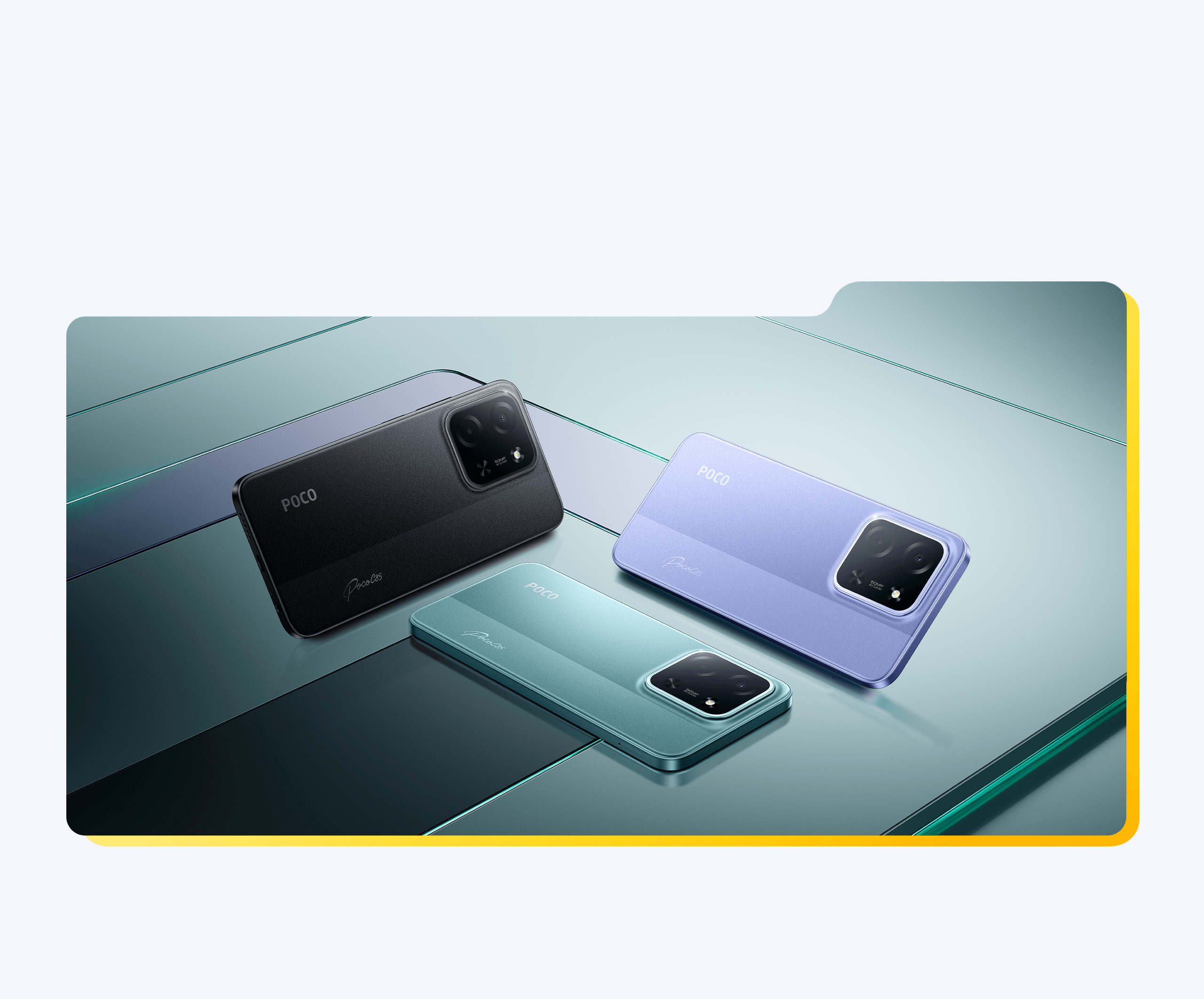 POCO C85: сравнение Black, Green и Purple, общий дизайн модели
