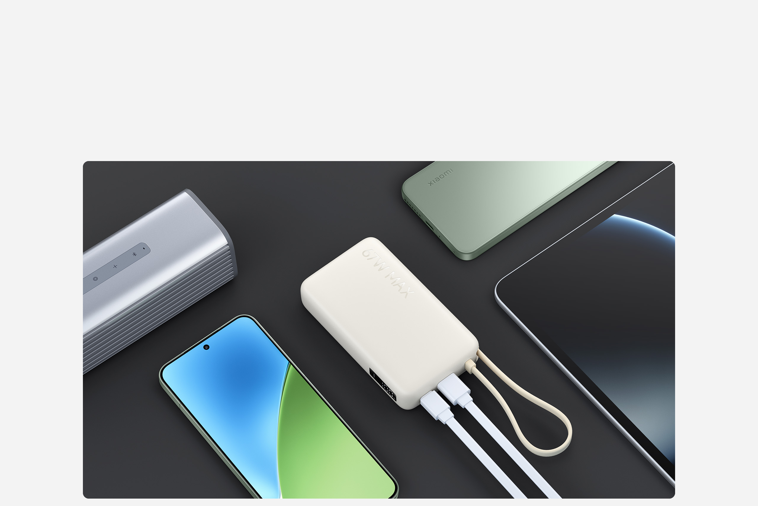 Xiaomi 67W Power Bank: пример одновременного подключения устройств