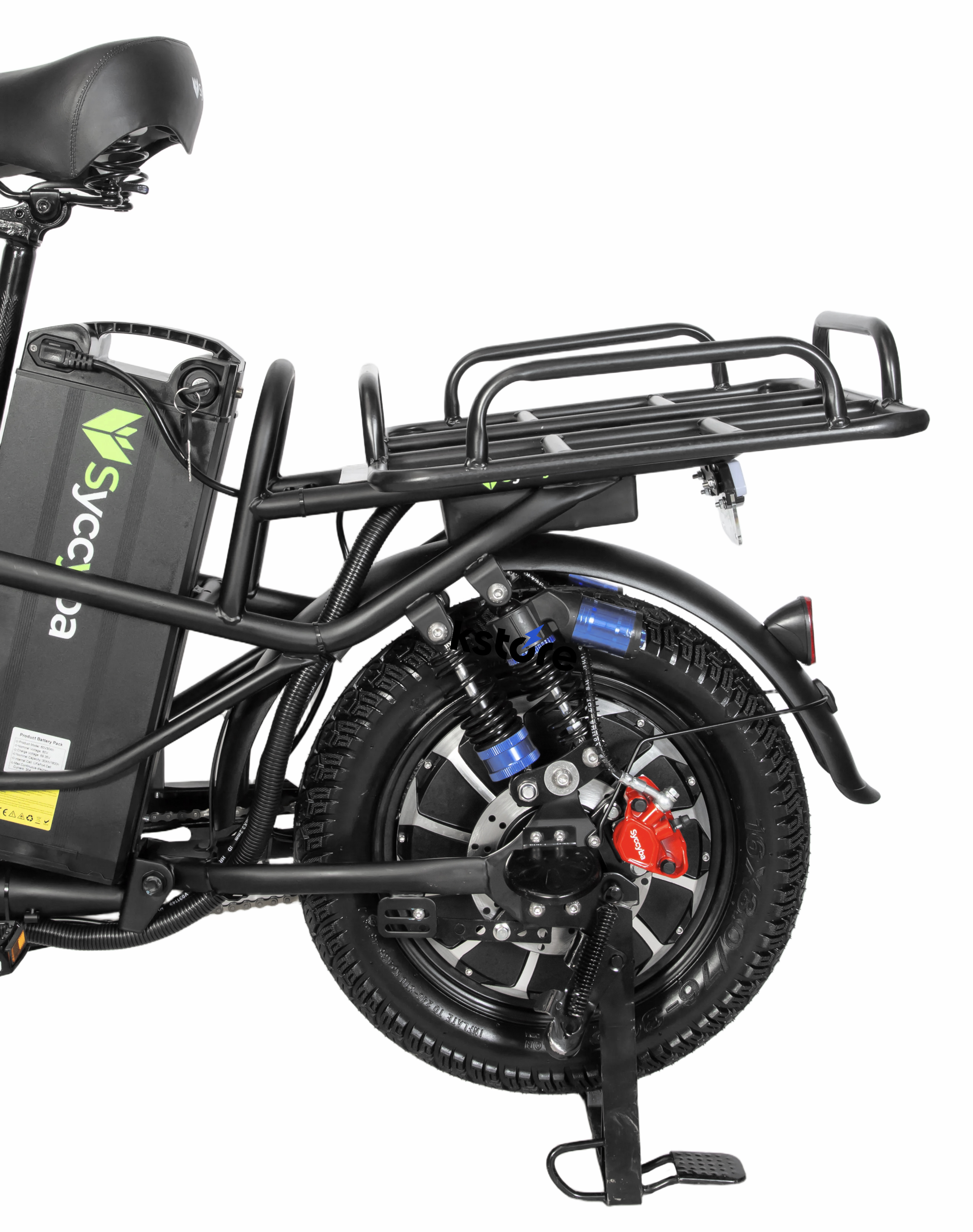 Электровелосипед Syccyba Monster 60V 30Ah — аккумулятор и задний багажник