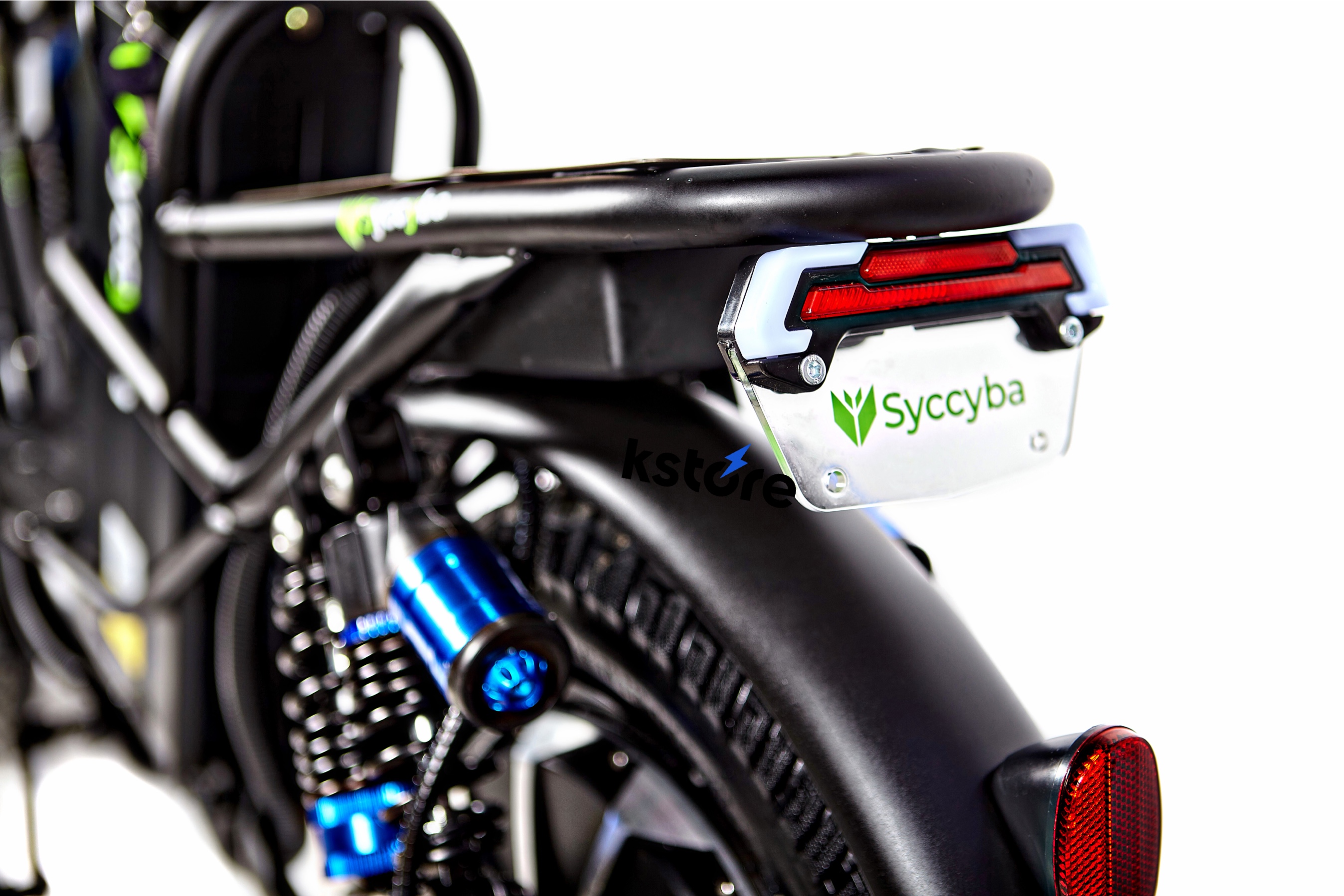 Электровелосипед Syccyba Monster 60V 30Ah — задняя подвеска и фонарь