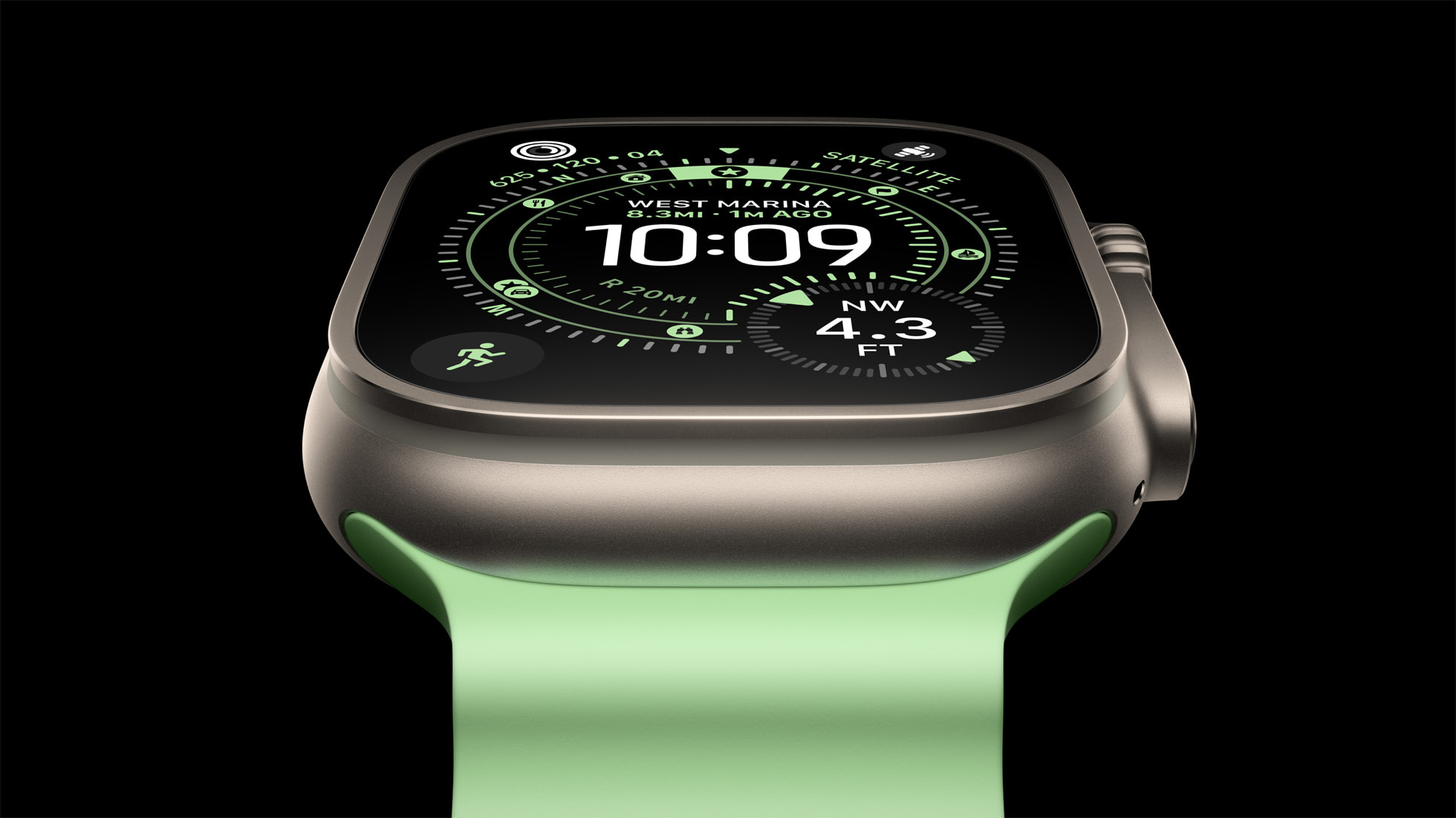 Apple Watch Ultra 3 в титановом корпусе с навигационным циферблатом