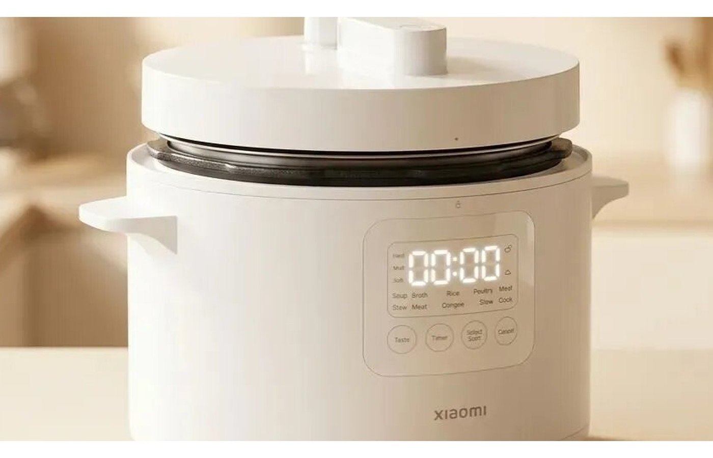 Панель белой скороварки: шесть программ, Taste, Timer, Select/Start и Cancel