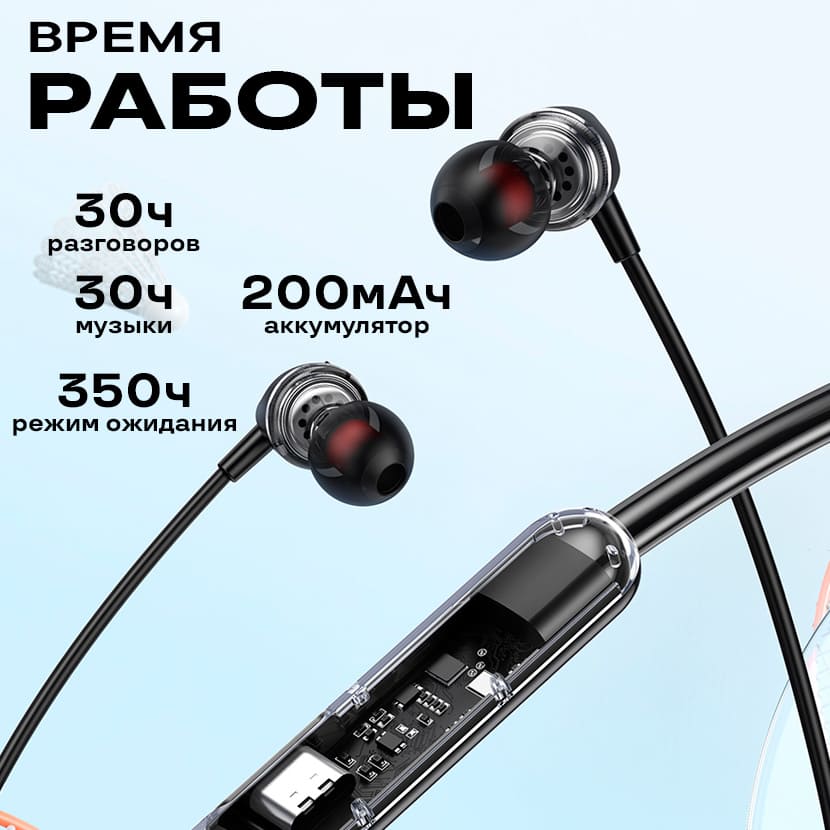 16 Беспроводные наушники для спорта HOCO ES65 Dream, Bluetooth, 200 мАч, черный.jpg