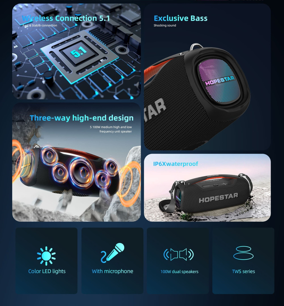 13 Колонка портативная HopeStar A60.jpg 13 Колонка портативная HopeStar A60.jpg