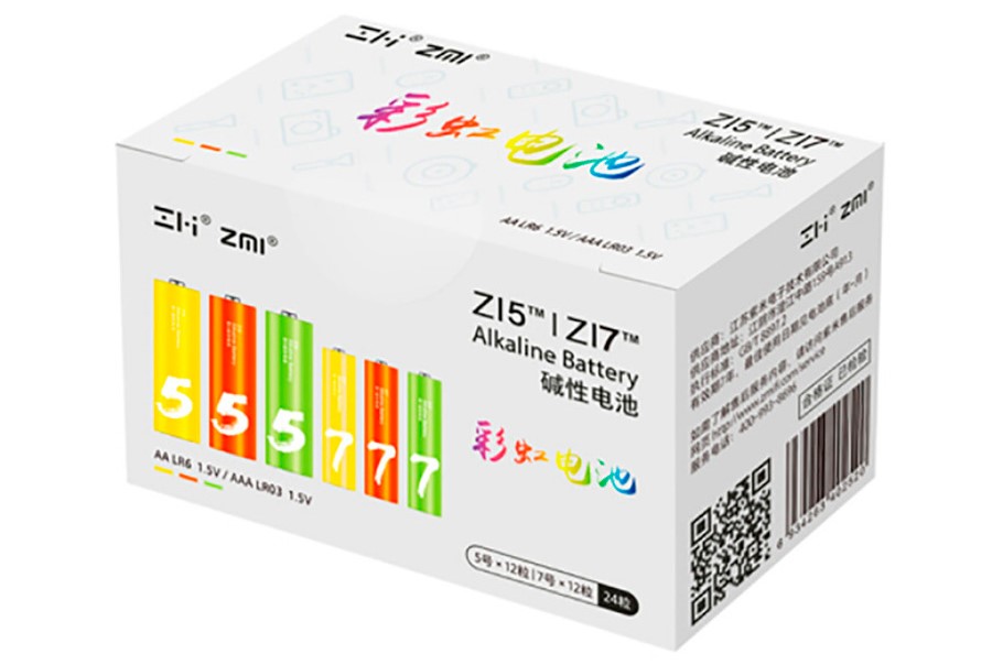 11 Батарейки алкалиновые Xiaomi ZMI Rainbow ZI5ZI7 (12шт.АА+12шт.ААА).jpg